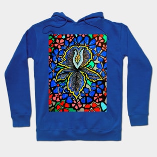 Mindful Flower Blue by LowEndGraphics Hoodie